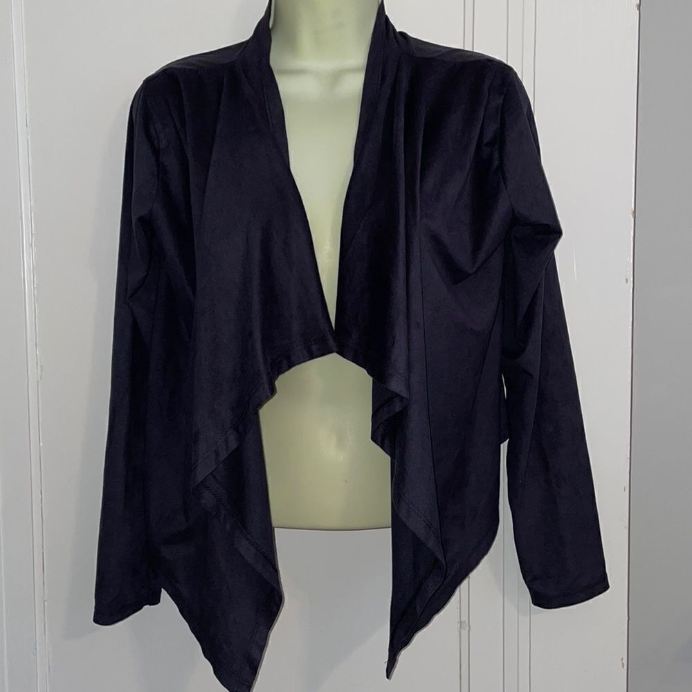 Paper Crane black knit‎ shrug  open front cropped jacket